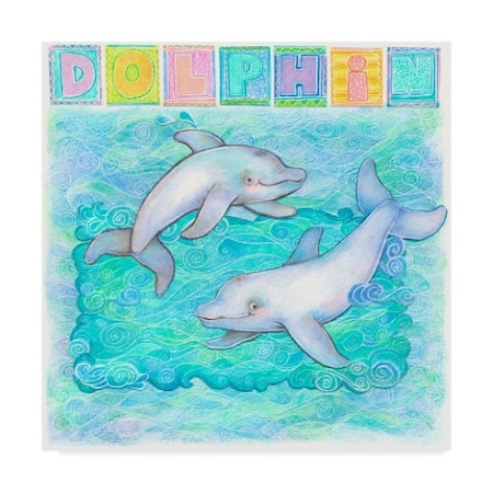 Cheryl Piperberg 'Dolphin Playful' Canvas Art,18x18